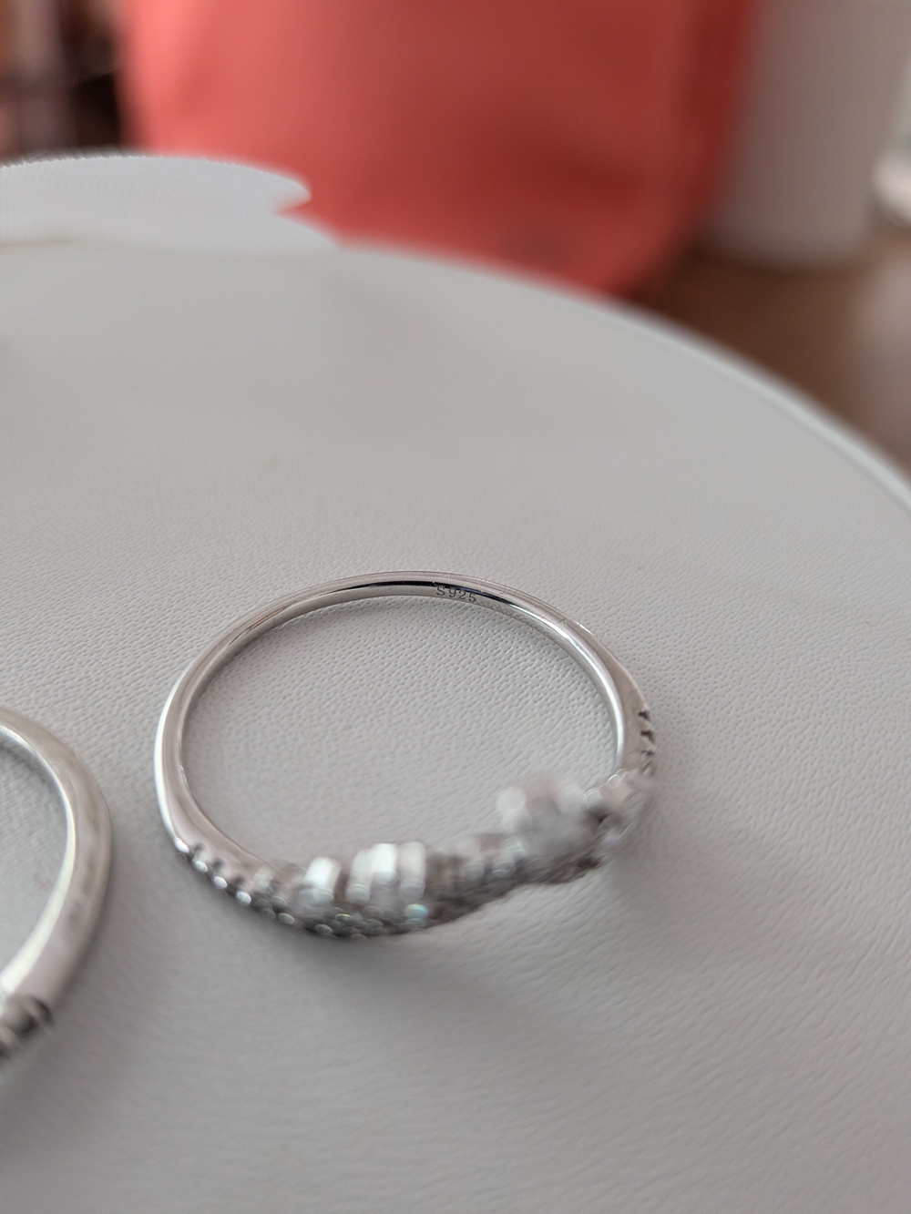 Sterling Silver Chevron .925 Pave Stackable Rings - 3 Rings - Picture 8 of 8